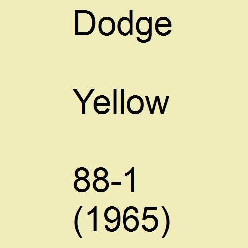 Dodge, Yellow, 88-1 (1965).